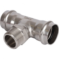 Тройник-переходник ВПр-НР, 35х1, из нержавеющей стали прессовой ROMMER