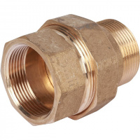 Американка ПРЯМАЯ резьбовая латунная (с прокладкой o-ring) STOUT без покрытия 11/2" ВН