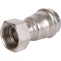 Переходник с накидной гайкой ВПр-ВР, 35х1, из нержавеющей стали прессовой ROMMER