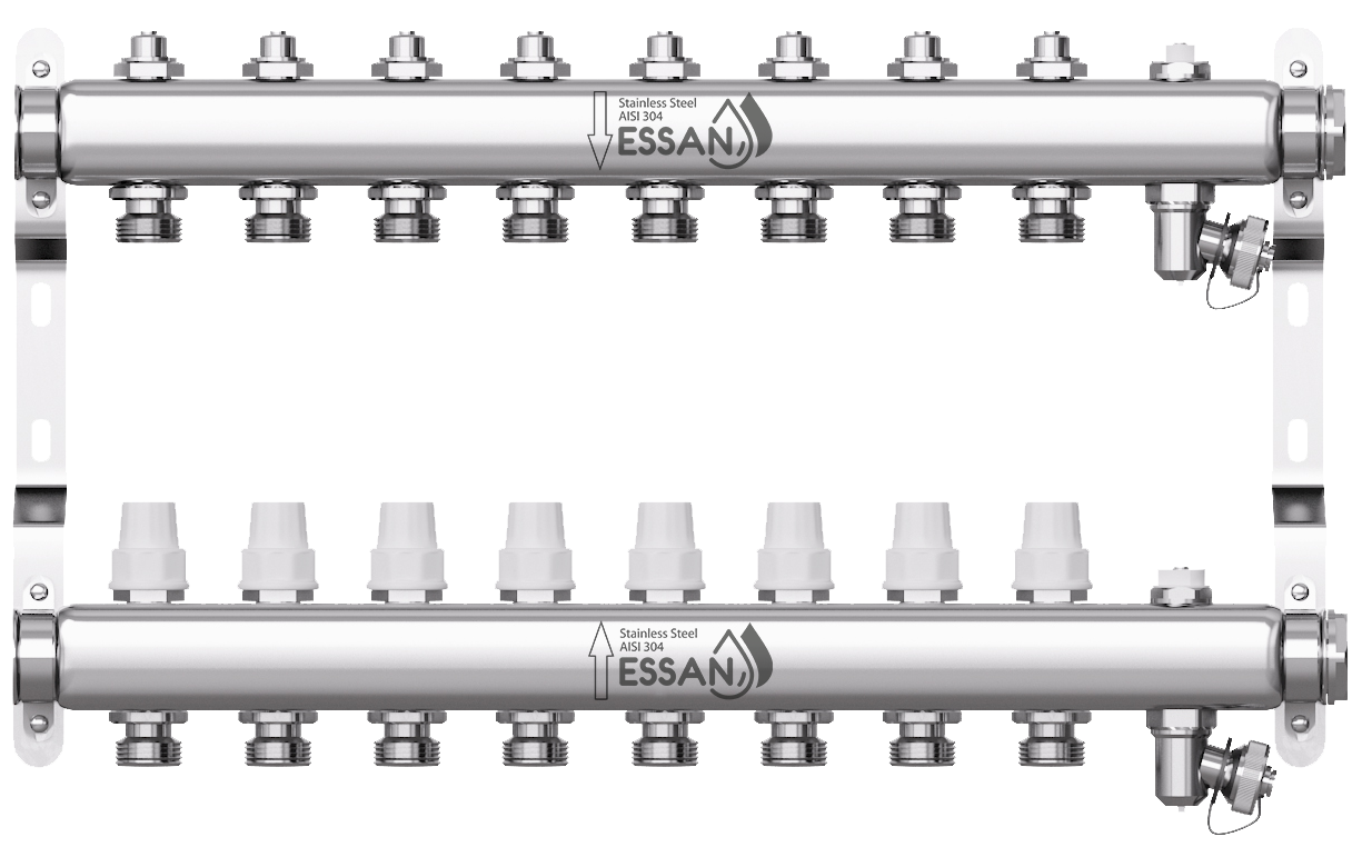 Коллекторная группа из нержавеющей стали без расходомеров Essan 803 - 8 выходов