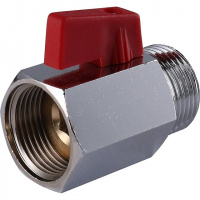 Кран шаровой потребительный STOUT МИНИ флажок 3/4" ВН, никель