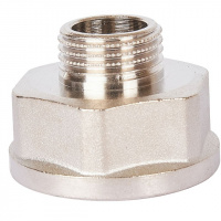 Переход под ключ резьбовой латунный STOUT никель 1"х1/2" ВН