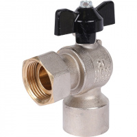 Кран шаровой угловой STOUT бабочка 3/4" В, с накидной гайкой