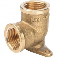 Угольник с креплением резьбовой латунный STOUT без покрытия 1/2" В