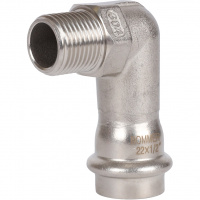 Угольник-переходник ВПр-НР, 22х1/2, из нержавеющей стали прессовой ROMMER