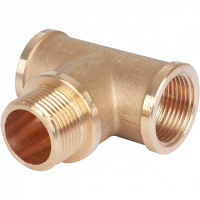 Тройник резьбовой латунный STOUT без покрытия 3/4"x3/4"x3/4" ВНВ