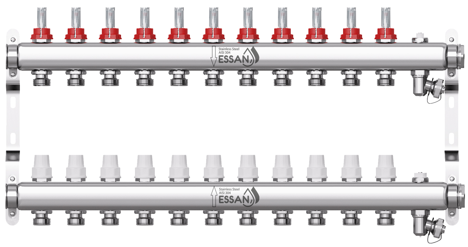 Коллекторная группа из нержавеющей стали с расходомерами Essan 802 - 11 выходов