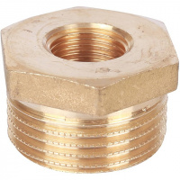 Футорка резьбовая латунная STOUT без покрытия 1"x3/8" ВН