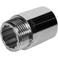 Удлинитель резьбовой латунный STOUT хром 1"x40мм ВН