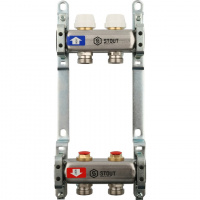 Коллекторная группа STOUT нержавейка 1"x3/4" EK -2 выхода, без расходомеров