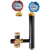 Насосная группа с термостатическим смесительным клапаном (20-40°С) 1  без насоса ROMMER