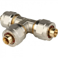 МЦ Тройник равнопроходный цанга для металлопласта STOUT Ø16х16х16