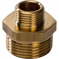 Ниппель переходной резьбовой латунный STOUT без покрытия 3/4"x3/8" Н