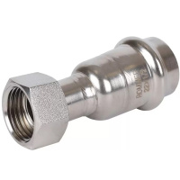 Переходник с накидной гайкой ВПр-ВР, 22х1/2, из нержавеющей стали прессовой ROMMER