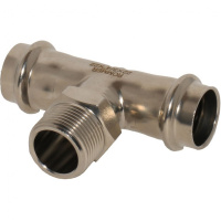 Тройник-переходник ВПр-НР, 22х3/4, из нержавеющей стали прессовой ROMMER