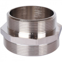 Ниппель переходной резьбовой латунный STOUT никель 3"x2 1/2" Н