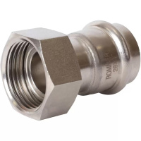 Переходник с накидной гайкой ВПр-ВР, 28х1, из нержавеющей стали прессовой ROMMER