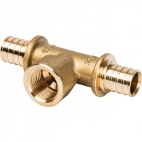 СА Тройник резьбовой аксиальный для сшитого полиэтилена STOUT латунный Ø20х1/2" В
