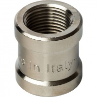 Муфта резьбовая латунная STOUT никель 3/8"