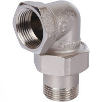 Американка УГЛОВАЯ резьбовая латунная (с прокладкой o-ring) STOUT никель 3/4" ВН