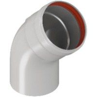 Отвод Ø 80 угол 45гр. M/F (мама/папа) ROMMER