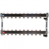 Коллектор из нержавеющей стали без расходомеров, с клапаном вып. воздуха и сл ROMMER