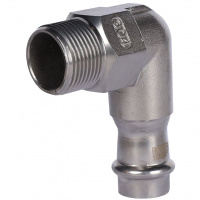 Угольник-переходник ВПр-НР, 18х3/4, из нержавеющей стали прессовой ROMMER