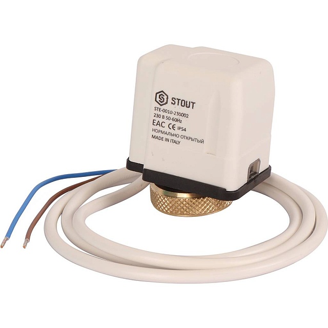 Сервопривод STOUT электротермический компактный, нормально открытый, 230 В