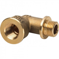 Угол с упором резьбовой латунный STOUT без покрытия 1/4" ВН