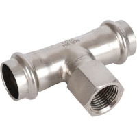 Тройник-переходник ВПр-ВР, 22х1/2, из нержавеющей стали прессовой ROMMER