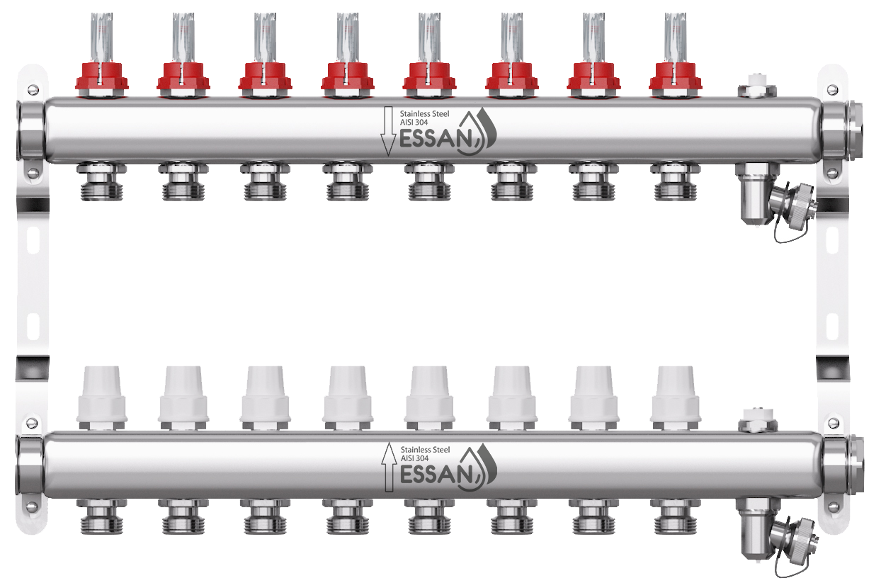 Коллекторная группа из нержавеющей стали с расходомерами Essan 802 - 8 выходов