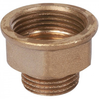 Удлинитель шестигранный резьбовой латунный STOUT без покрытия 1/2"x3/4" ВН