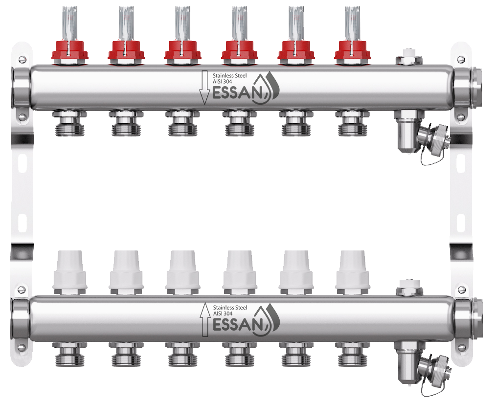 Коллекторная группа из нержавеющей стали с расходомерами Essan 802 - 6 выходов