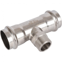 Тройник-переходник ВПр-НР, 42х1, из нержавеющей стали прессовой ROMMER