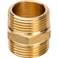 Ниппель резьбовой латунный STOUT без покрытия 1" Н