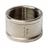 Муфта резьбовая латунная STOUT никель 1/8"