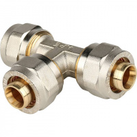 МЦ Тройник равнопроходный цанга для металлопласта STOUT Ø20х20х20