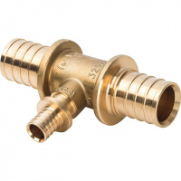 СА Тройник переходной аксиальный для сшитого полиэтилена STOUT латунный Ø32х16х32 (5/20)
