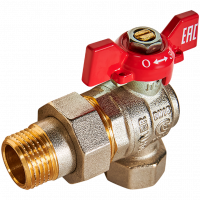 Кран шаровой угловой с американкой ROMMER ВР/НР, ручка бабочка 1/2