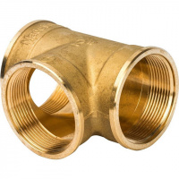 Тройник резьбовой латунный STOUT без покрытия 2" В