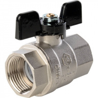 Кран шаровой STOUT бабочка 1" ВВ, полнопроходной