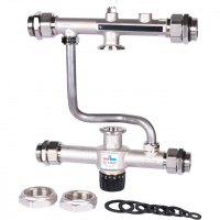 НСУ Насосно-смесительный узел теплого пола STOUT без насоса 1", клапан 30-60°C, 130мм