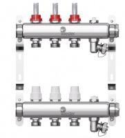 Коллекторная группа WESTER W902.3 нержавейка 1"x3/4" EK -3 выхода, с расходомерами