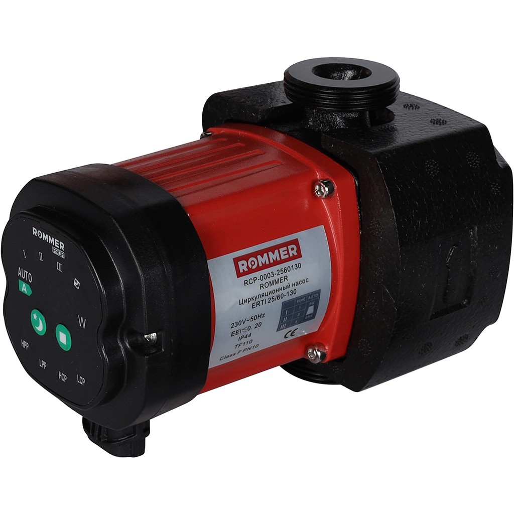 Насос циркуляционный ROMMER ERTI 25/60-130 с гайками и теплоизоляцией