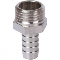Штуцер резьбовой латунный STOUT никель 1/2"x12мм Н