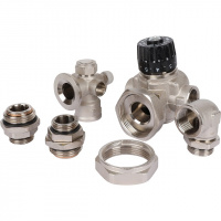 НСУ Насосно-смесительный узел теплого пола STOUT без насоса 1", клапан 30-60°C, разбор, 130/180мм