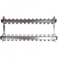 Коллекторная группа STOUT нержавейка 1"x3/4" EK -13 выходов, без расходомеров