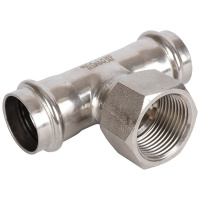 Тройник-переходник ВПр-ВР, 28х1, из нержавеющей стали прессовой ROMMER