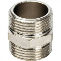 Ниппель резьбовой латунный STOUT никель 1" Н