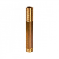 Сгон резьбовой латунный STOUT без покрытия 1/2"x75мм